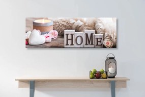 Stampa su tela – Natura morta con scritta Home