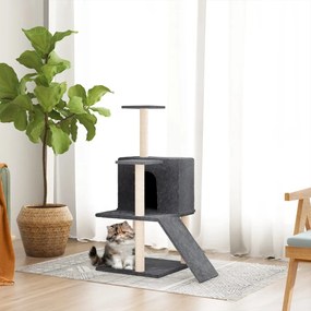 Albero per gatti con tiragraffi in sisal grigio scuro 109 cm