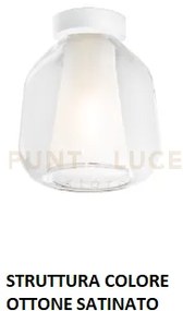 Plafoniera ottone sat. vetro beta trasparente 1176os-pl1 beta-tr