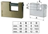 6pz lucchetto rettangolare in ottone city p040 - mm.70 ka (p04070127.k) fer321280