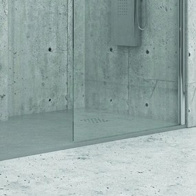 Kamalu - piatto doccia 160x70cm effetto pietra colore grigio cemento