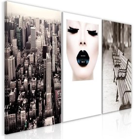 Quadro  Faces of City (3 Parts)  Larghezza x Altezza Home decor 60x30