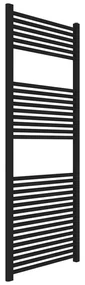 Termoarredo design nero opaco L 60x150 interasse 55 cm con Kit valvole