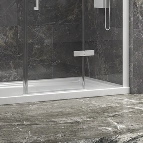 Porta doccia 150cm battente e 2 fissi colore bianco | KT6000B - KAMALU