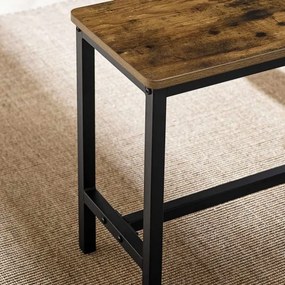 Set tavolo da bar con 2 panche TREVOR, marrone/nero