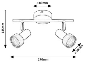 Rabalux 73012 - Plafoniera KONRAD 2xGU10/50W/230V
