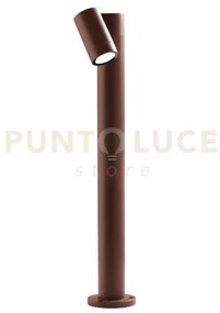 Ges1111- paletto in alluminio 1 luce attacco gu10 marrone ip65 h.70cm