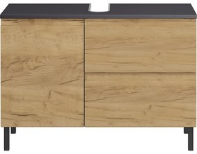 Mobile grigio scuro sotto il lavabo in rovere 80x56 cm Salinas - Germania