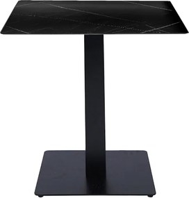 Tavolo pub ristorante bar 70x70 cm Top esterno HPL effetto Marmo NERO H 74