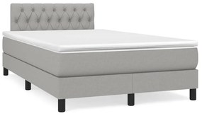 Giroletto A Molle Con Materasso Grigio Chiaro 120x190cm Tessuto /