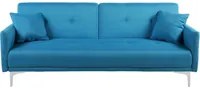 Divano Letto colore Blu Mare 3 Posti Seduta Con Bottoni meccanismo Click Clack in metallo