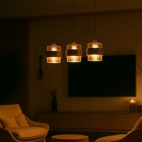 Lampadario a sospensione con cavo VALENTINO 3xE27/15W/230V beige/trasparente