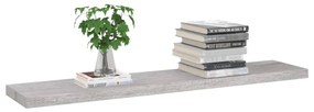 Scaffale a parete grigio cemento 120x23,5x3,8 cm in mdf