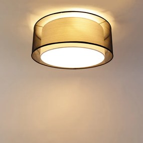 Plafoniera moderna nera con bianco 50 cm 3 luci - Drum Duo