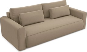 Divano marrone chiaro allungabile/con contenitore con rivestimento in velluto 238 cm Kapua – Makamii