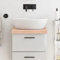 Piano Bagno 40x60x6 cm in Legno Massello Non Trattato 3156004