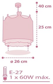 Dalber 61102 -Lampadario per bambini LITTLE QUEEN 1xE27/60W/230V