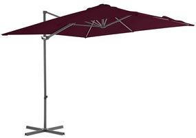 Ombrellone A Sbalzo Con Palo İn Acciaio 250x250 Cm Bordeaux /