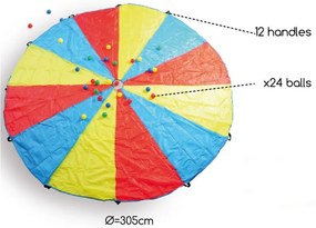 Paracadute ludico con palline