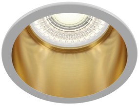 Faretto Da Incasso Moderno Reif Alluminio Bianco 1 Luce Diffusore Oro