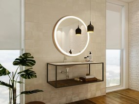 Specchio per bagno luminoso tondo con LED D80 cm  Dorato  - NUMEA