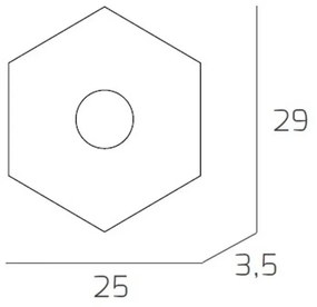 Plafoniera Moderna Hexagon Metallo Foglia Argento 1 Luce Led 12W