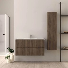 Mobile da bagno Noce 100 cm cannettato Riga