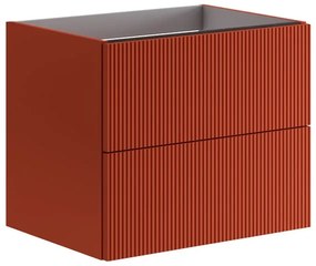 Mobile da bagno sotto lavabo Opera rosso opaco L 59.5 x H 50 x P 45.5 cm 2 cassetti, lavabo non incluso