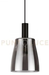 Coco lampadario a sospensione in metallo e vetro soffiato fume' 15x...