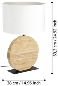 Eglo 39916 - Lampada da tavolo CONTESSORE 1xE27/40W/230V 63,5 cm marrone