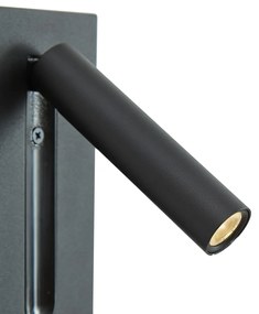 Lampada da parete moderna nera con LED inclusi - Plaza