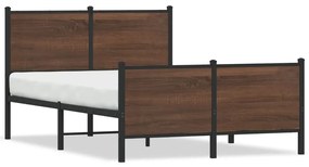 Giroletto Senza Materasso İn Metallo Rovere Marrone 120x200 Cm /