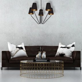 Lampadario a sospensione con supporto rigido VICTORIA 5xE27/60W/230V nero