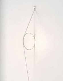 Flos Wirering Lampada da parete H.208 cm a luce indiretta con dimmer e Cavo bianco/Anello bianco