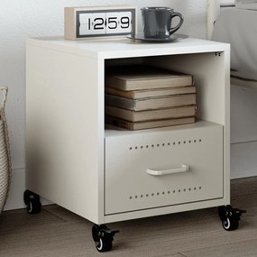 Comodino Bianco 36x39x43,5 Cm İn Acciaio /