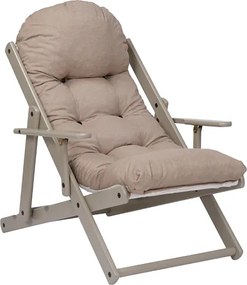 Poltrona in legno pieghevole 3 posizioni - Messico telaio Tortora