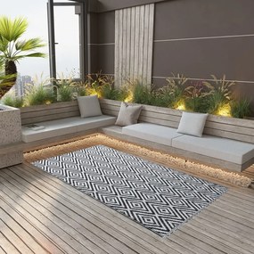 Tappeto Da Esterni Arakıl Bianco E Nero 80x150 Cm İn Pp /