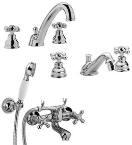 Set miscelatori Paffoni Iris lavabo canna alta bidet e vasca con scarico incluso
