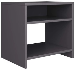 Comodini 2 pz grigio 40x30x40 cm in truciolato