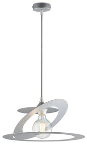 Sospensione Moderna 1 Luce Ferro Taglio Laser Argento Serie Geko