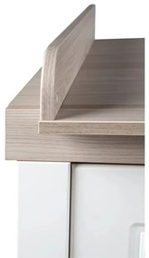 Cassettiera bassa per bambini bianca in olmo con fasciatoio 120x98 cm Felicia - Roba