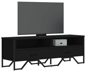 Mobile Porta Tv Nero 122x34x41 Cm İn Legno Multistrato /