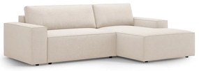 Divano letto in tessuto bouclé beige (angolo destro) Jodie - Micadoni Home