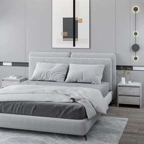 Comodini 2 Pz Grigio Cemento 45x34,5x44,5 Cm İn Truciolato /