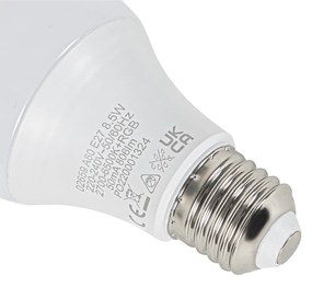 Set di 3 lampade LED smart E27 A60 opaca RGBW 8,5W 806 lm 2700K