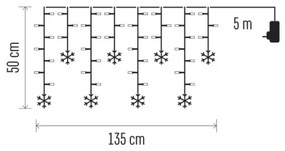 Tenda luminosa di Natale LED 60xLED/1,35W 635x50 cm bianco freddo