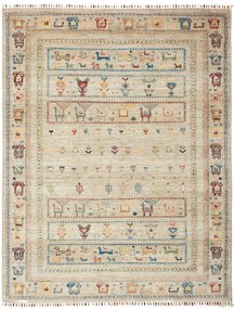 Samarkand Tappeto 190 x 150 Grigio (Pakistan) Annodato A Mano