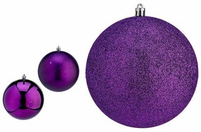 Set di palline di Natale Viola PVC Ø 12 cm (6 Unità)