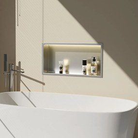 MENSOLA BAGNO LED 30x60 steel brush
