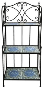 Scaffale 3 ripiani 122x54x28 cm maiolica azzurro